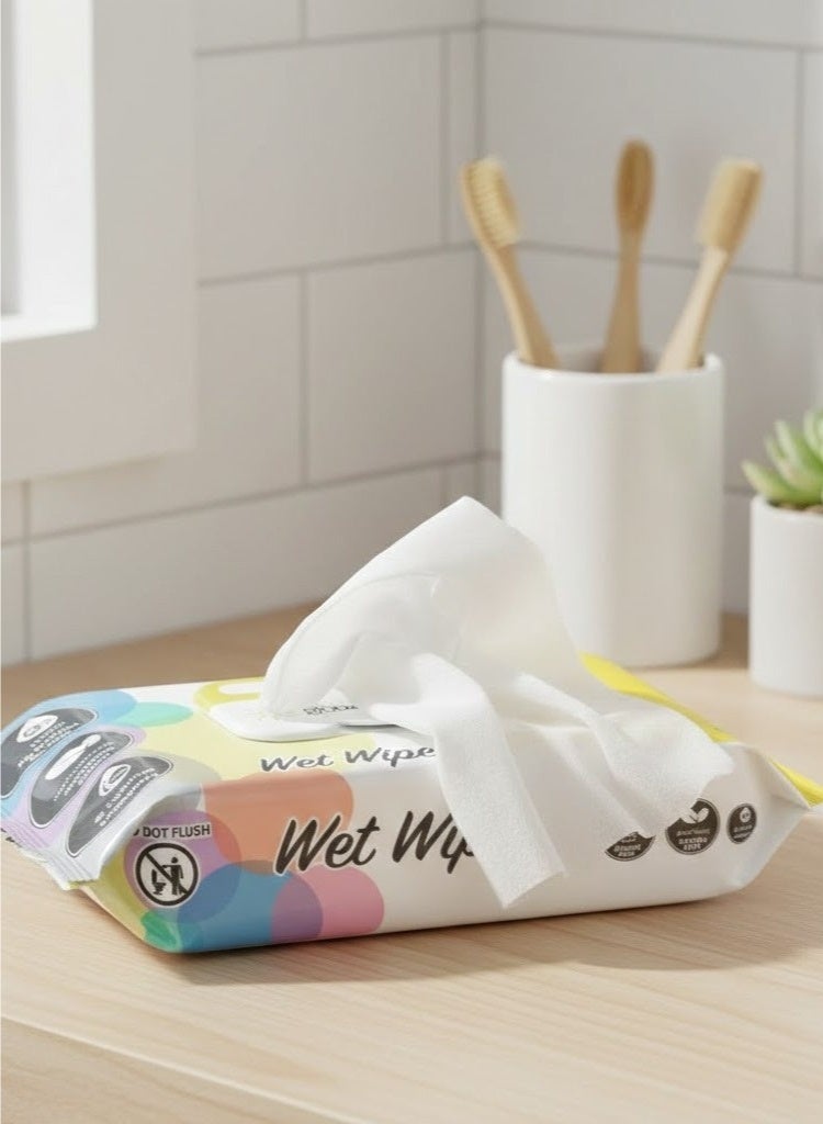 Globalstar Lemon Wet Wipes – 120pcs x 6, Alcohol-Free Moist Towelettes for Gentle Skin Care - Image 4